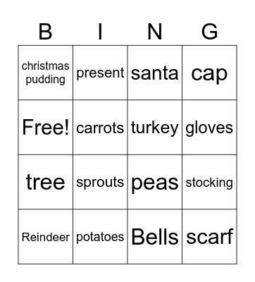 christmas bingo 2 A and B Bingo Card