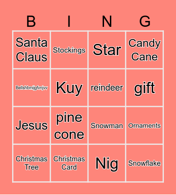 Christmas Bingo Card