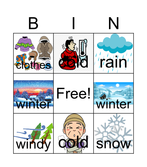 Winter Bingo Card