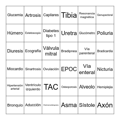 Bingo Sanitario Bingo Card