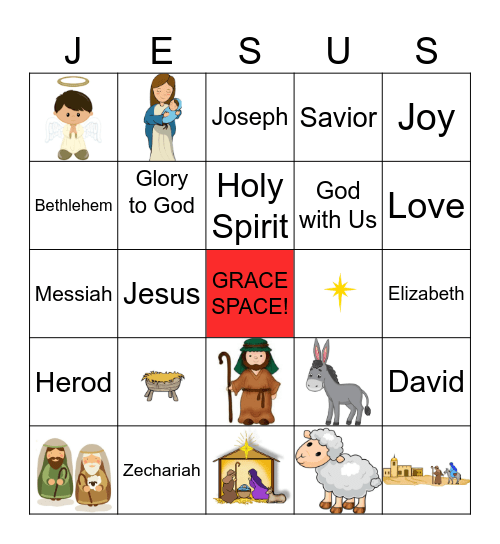 Nativity Bingo Card