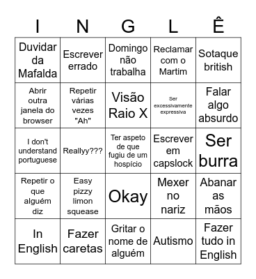 Inglo Bingo Card