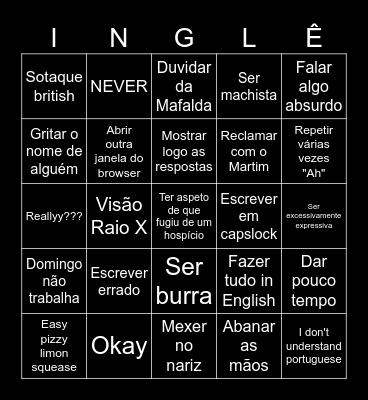 Inglo Bingo Card