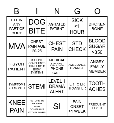 ER BINGO Card
