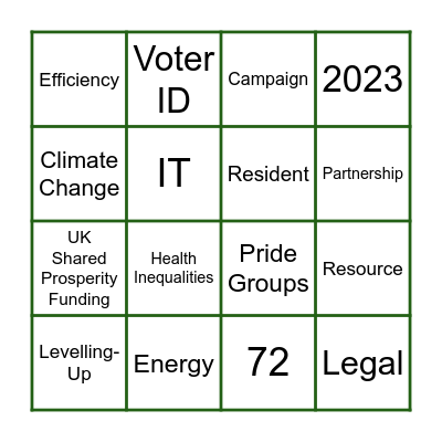 Staff Engagement Bingo Card