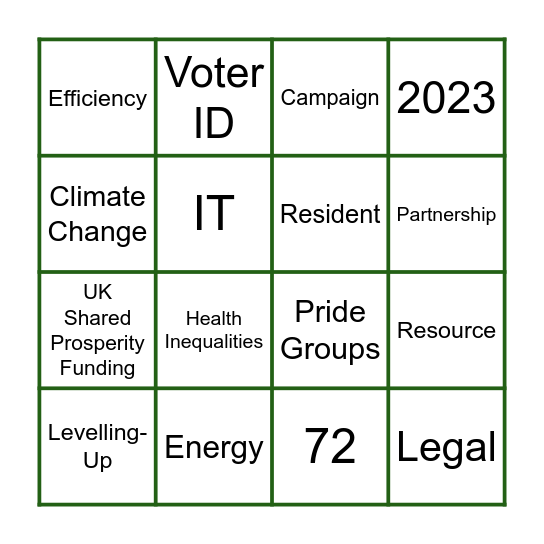Staff Engagement Bingo Card