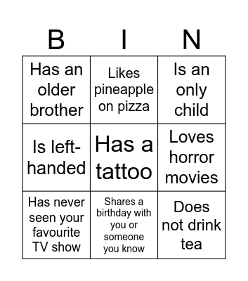 INVOLVE HUMAN BINGO Card