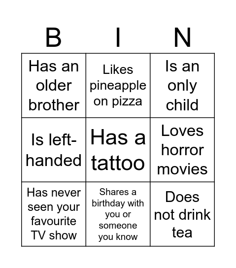 INVOLVE HUMAN BINGO Card