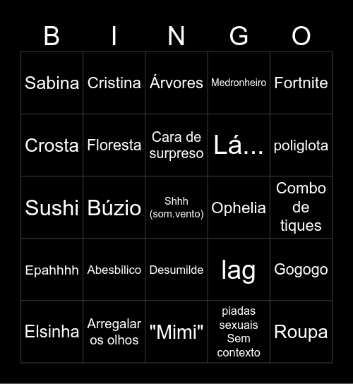 Afonso BINGO Card