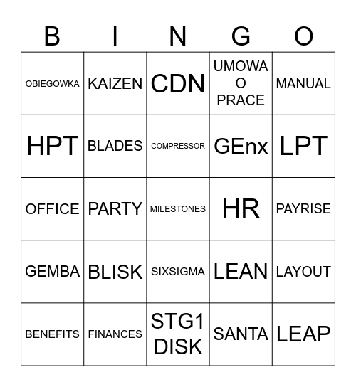 Xeos X-MAS party 2023 Bingo Card