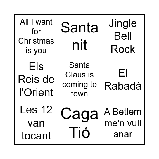 Bingo de Nadal Bingo Card