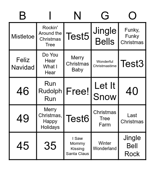 Holiday Cheer B I N G O Bingo Card