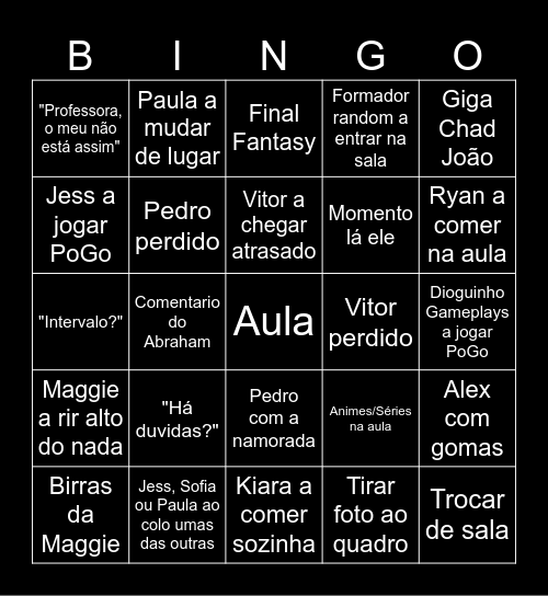 Nossa Vitor Bingo Card