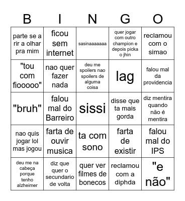 Mosina Bingoh Bingo Card