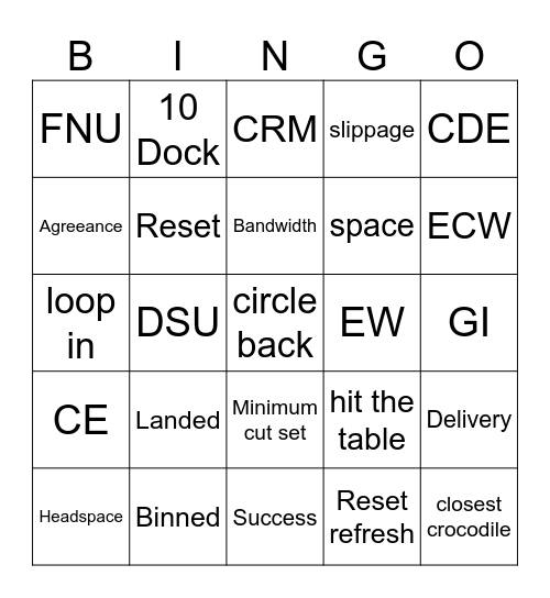 5BEWCS Bingo Card