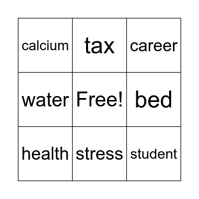 Match the words by finding your partner Bingo Card