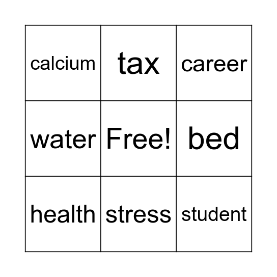 Match the words by finding your partner Bingo Card