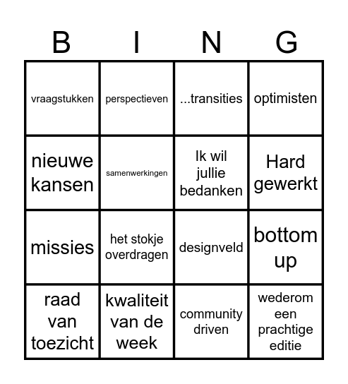 DDK BING Bingo Card
