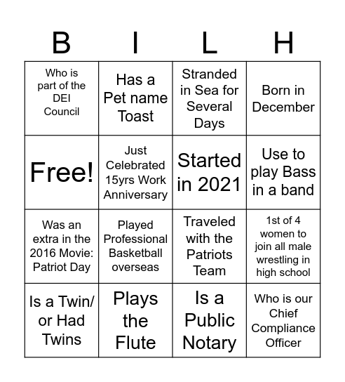 Bingo Card
