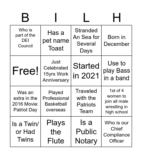 Bingo Card
