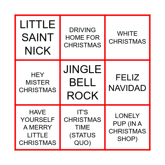 It's Christmas Bingo Card
