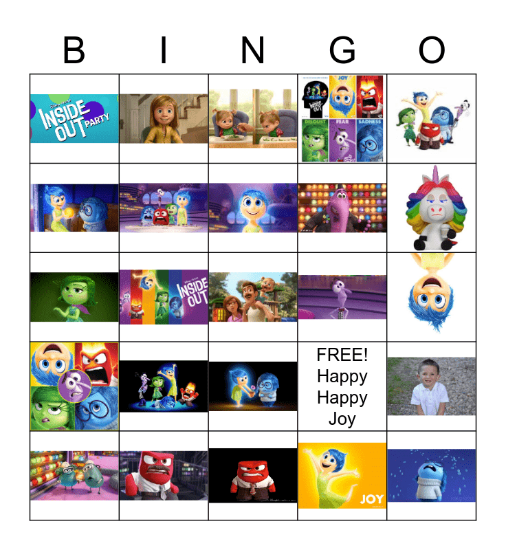 Inside Out Bingo Card