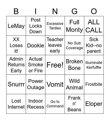 2023-2024 BINGO! Bingo Card