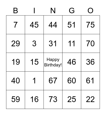Happy 86th Birthday! Bingo Card