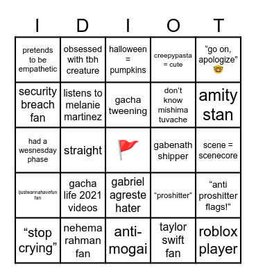 Red Flag Bingo (Part.3) Bingo Card