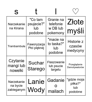 Stary's Bingo 14/12/2023 Bingo Card