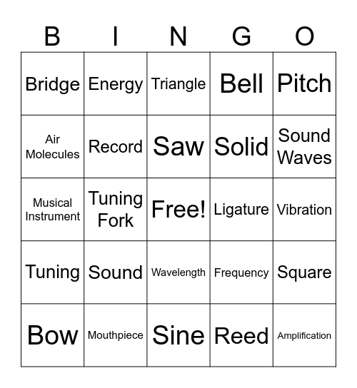 Music Bingo Card