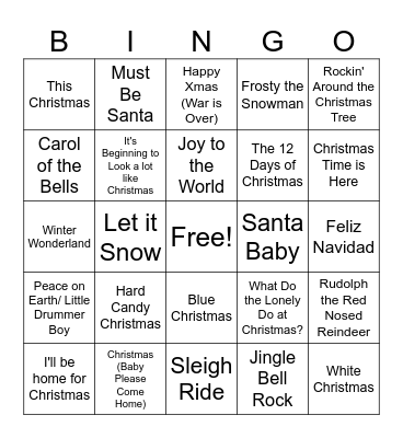 Holiday Bingo Card