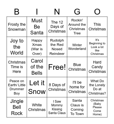 Holiday Bingo Card