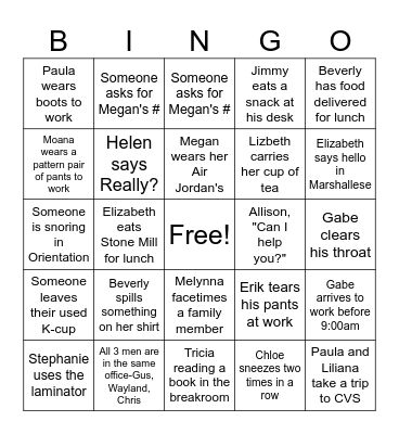 HR Team ETC Version-BLACK OUT Bingo Card