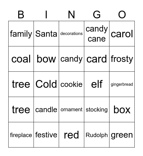 CHRISTMAS BINGO Card