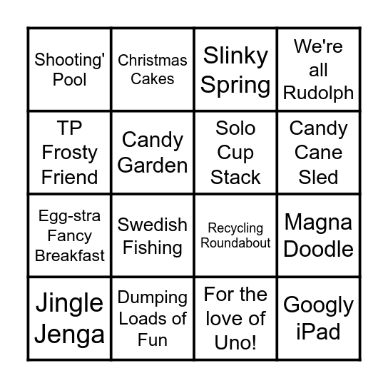 Spot the Elf Bingo Card