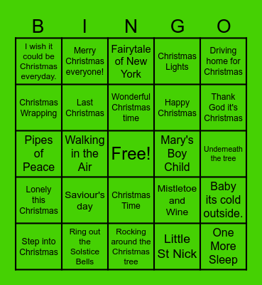 Christmas Bingo Card