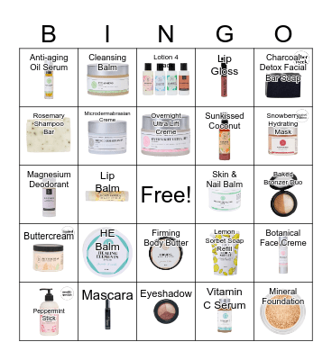 Lemongrass Spa Bingo Card