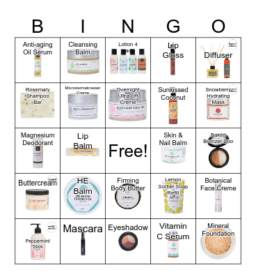 Lemongrass Spa Bingo Card
