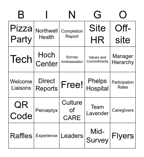 Phelps Survey Ambassador Bingo Game! Bingo Card