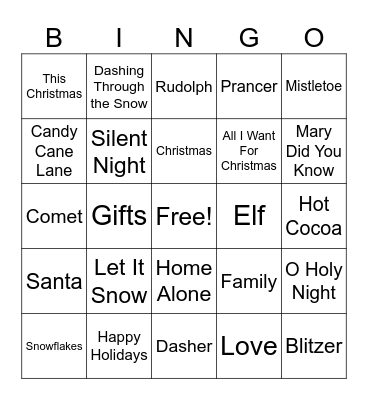 Holiday BINGO Card