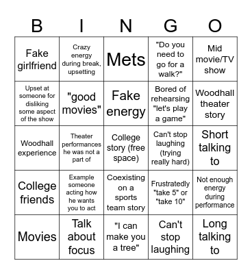 Reisman Bingo Card