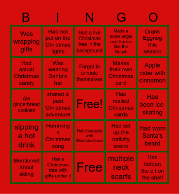 12 Days of Christmas BINGO Card