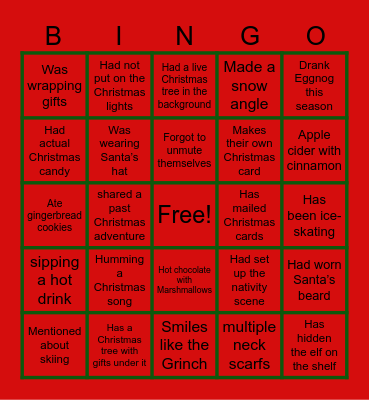 12 Days of Christmas BINGO Card
