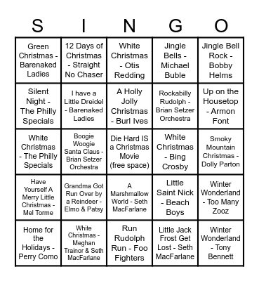 corporate approved singo Bingo Card
