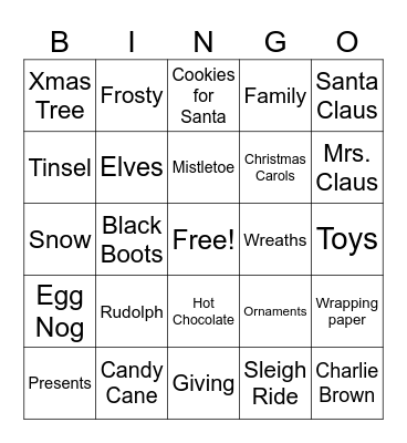 Christmas Bingo Card