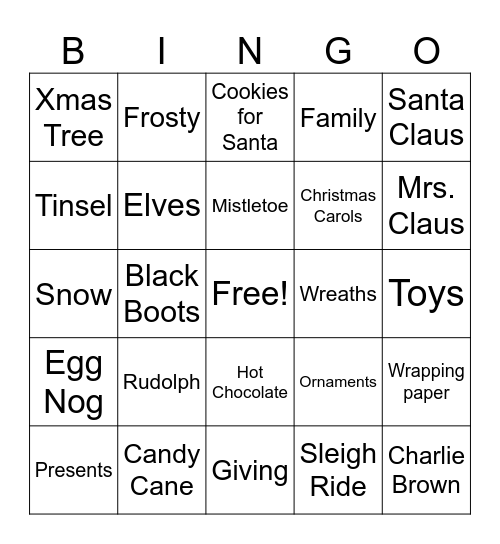 Christmas Bingo Card