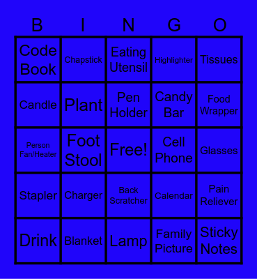 What's in Your Workspace Bingo Card