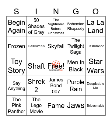 Heartland Film Holiday Singo Bingo Card