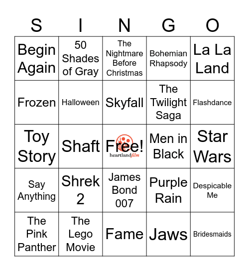 Heartland Film Holiday Singo Bingo Card